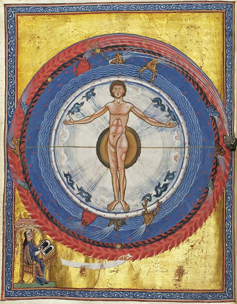 Detail of Macrocosm and Microcosm (Vision from Liber Divinorum Operum), ca 1220-1230 by Anonymous