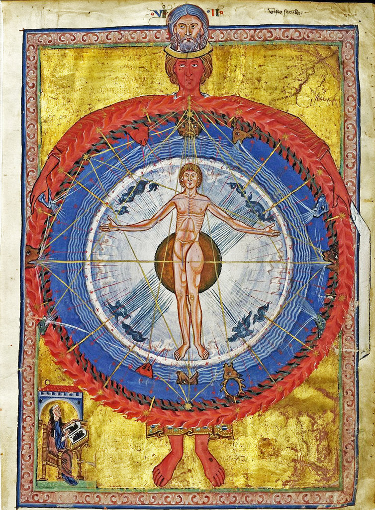 Detail of The Cosmic Spheres and Human Being. (Vision from Liber Divinorum Operum), ca 1220-1230 by Anonymous