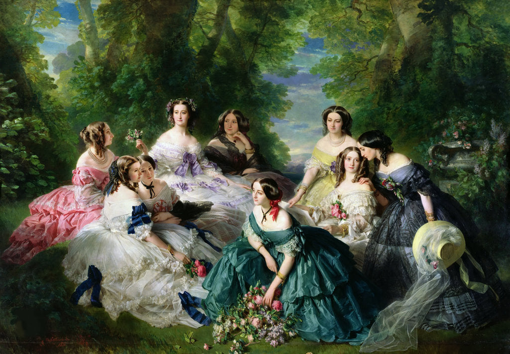 Detail of Empress Eugénie Surrounded by Her Ladies-in-Waiting, 1855 by Anonymous