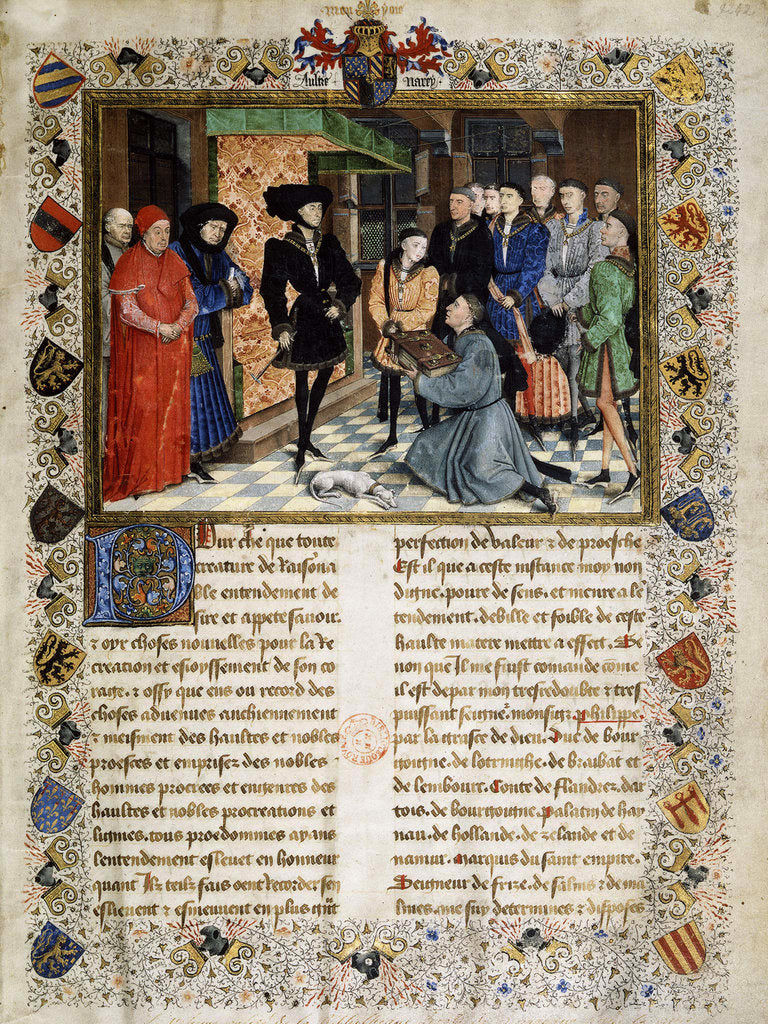 Detail of Jean Wauquelin presenting his Chroniques de Hainaut to Philip the Good, 1447 by Anonymous