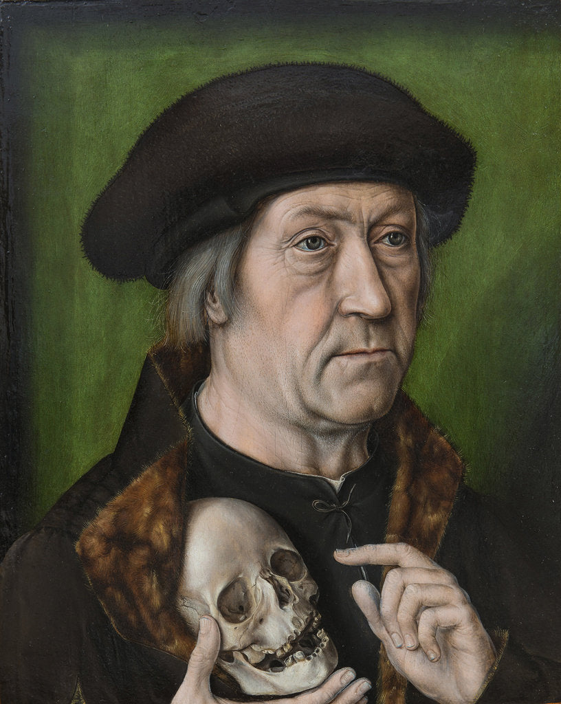 Detail of Self-Portrait with a Skull, c. 1520 by Anonymous