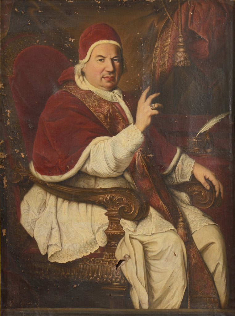 Detail of Portrait of the Pope Benedict XIV by Anonymous