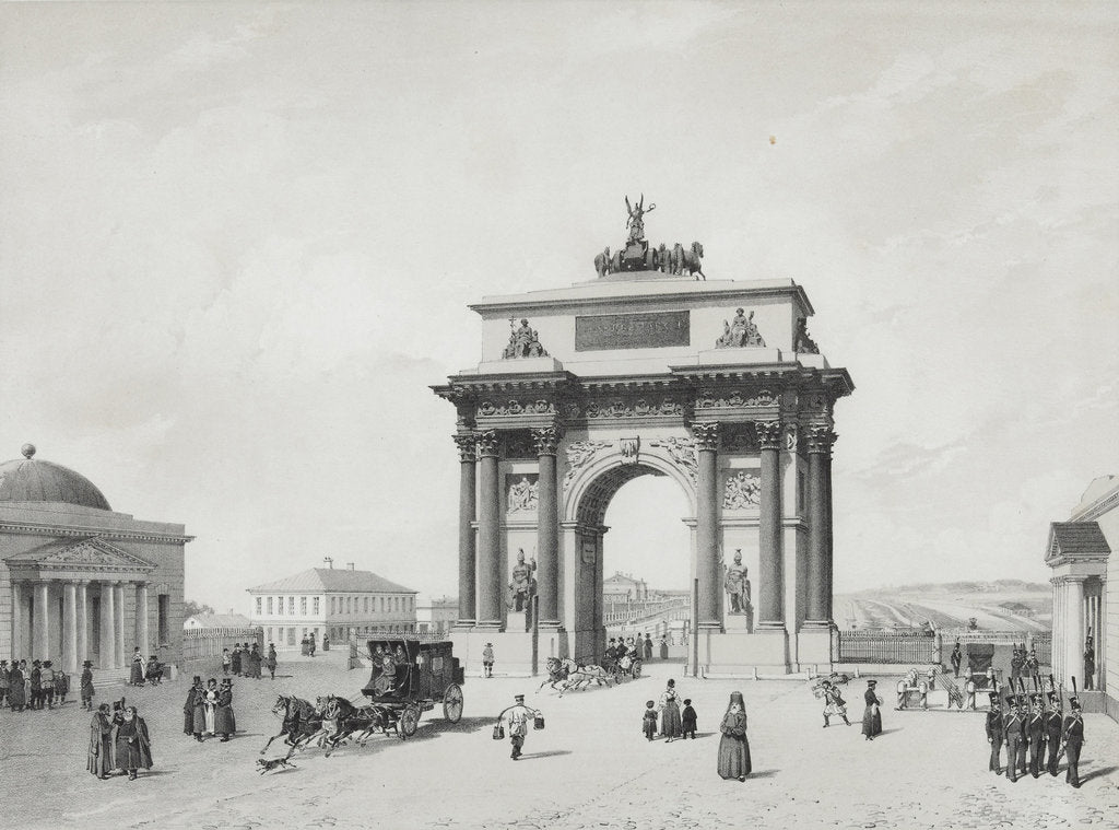 Detail of The Triumphal Arch at the Tver Gates in Moscow, 1840s by Anonymous