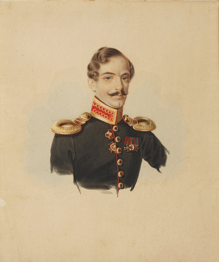 Detail of Prince Alexander Sergeyevich Vyazemsky, 1840 by Anonymous