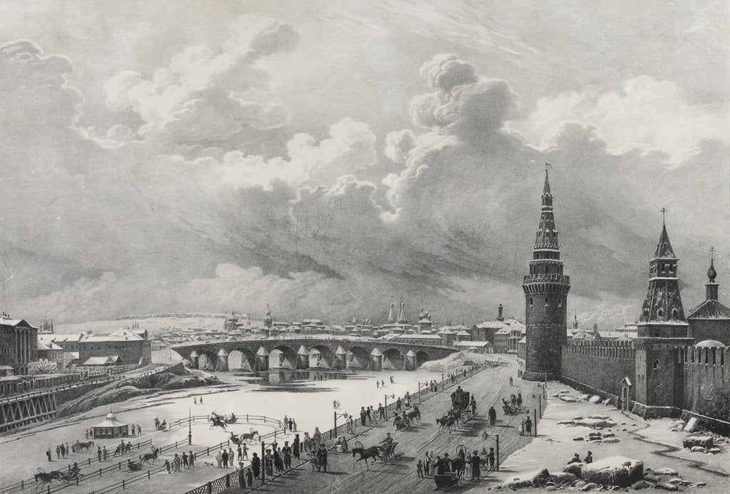 Detail of View of the Moscow Kremlin and the Kamenny Bridge (Greater Stone Bridge), 1825 by Anonymous