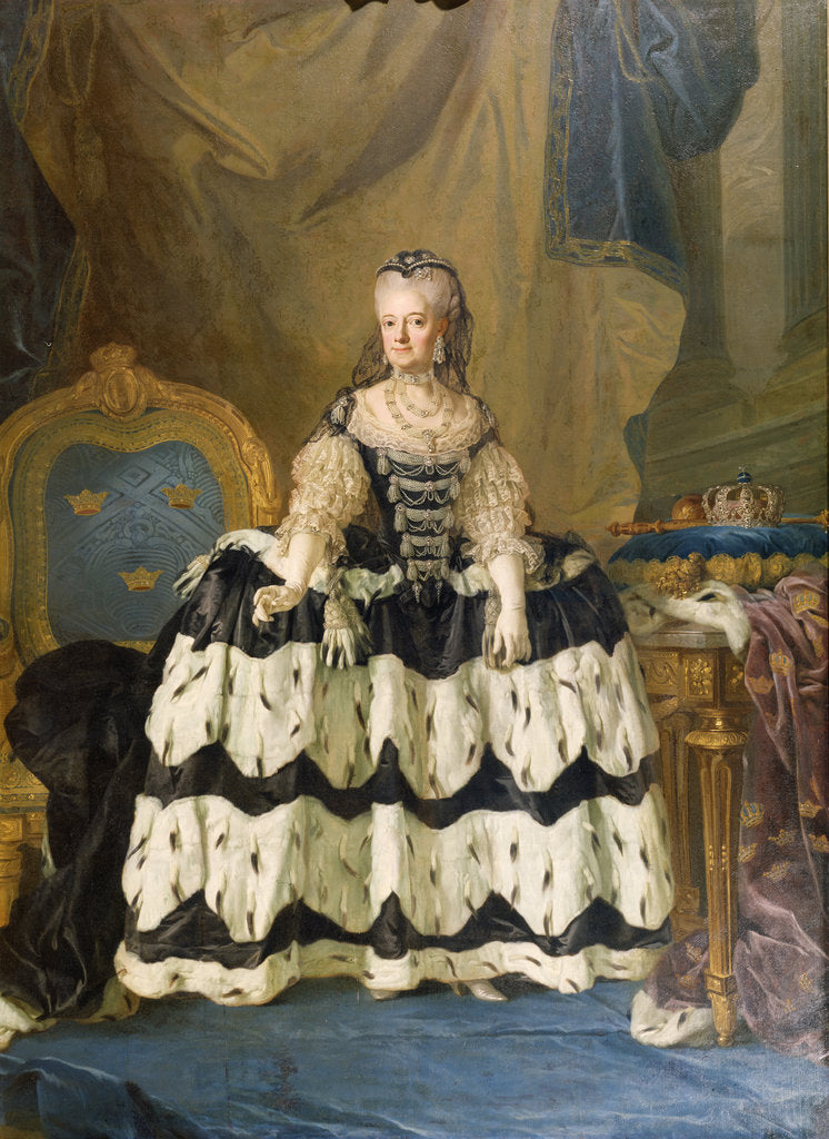 Detail of Portrait of Louisa Ulrika of Prussia, Queen of Sweden, 1775 by Anonymous