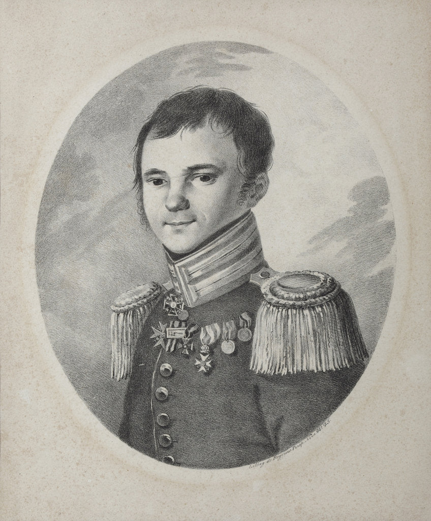 Detail of Portrait of the poet Fyodor Nikolayevich Glinka, 1821 by Anonymous