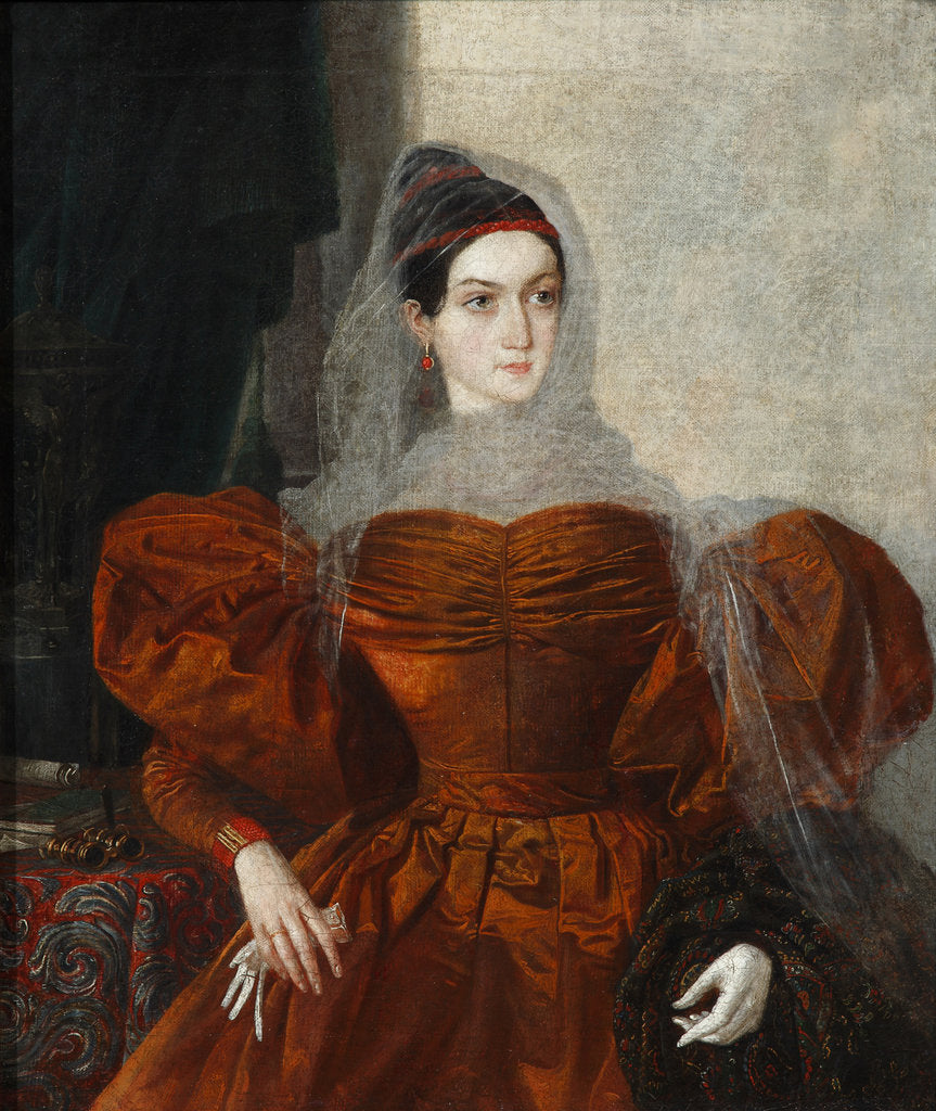 Detail of Portrait of Vera Alexandrovna Nashchokina, End 1830s by Anonymous