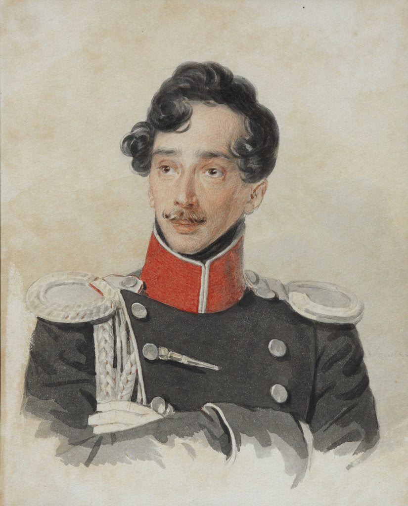 Detail of Portrait of Pavel Alexandrovich Nashchokin, 1826-1827 by Anonymous