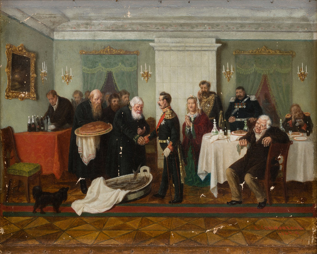 Detail of Congratulations to the boss, 1867 by Anonymous