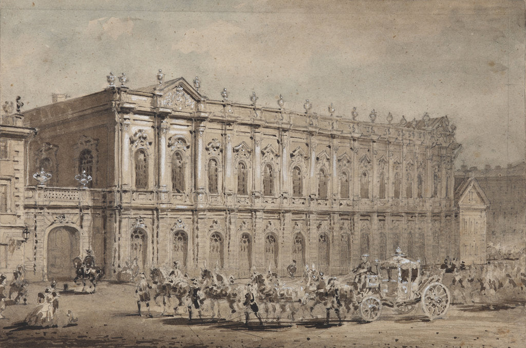 Detail of The Museum of Court Carriages (The Stables Museum) in St. Petersburg, 1860-1861 by Anonymous