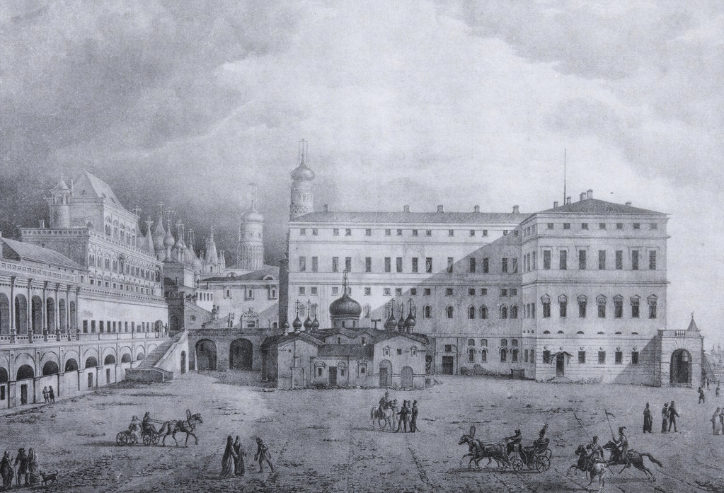Detail of The old Tsars palace in the Moscow Kremlin, 1825 by Anonymous