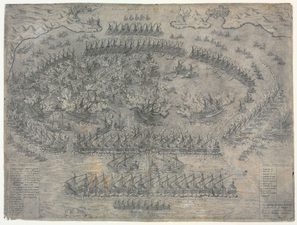 Detail of The Battle of Lepanto on 7 October 1571, 1572 by Anonymous