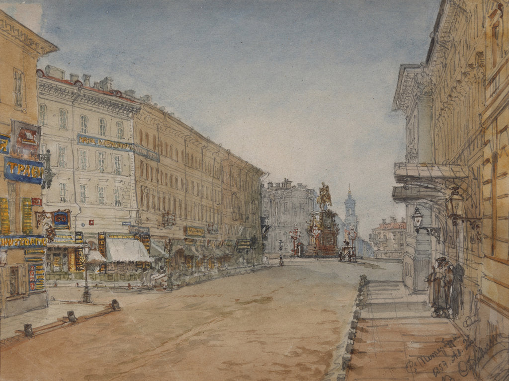 Detail of Voznesensky Prospekt in Saint Petersburg, 1859 by Anonymous
