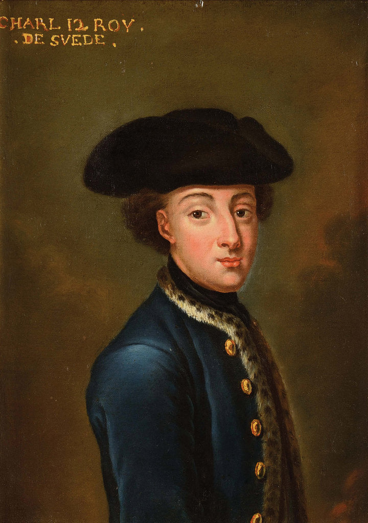 Detail of Portrait of the King Charles XII of Sweden by Anonymous