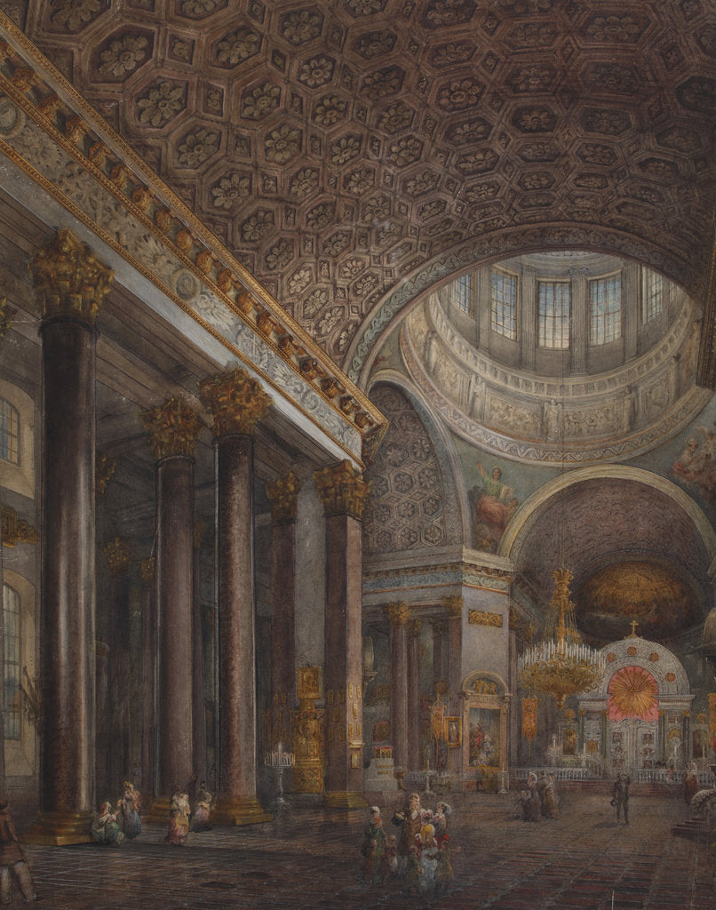 Detail of Interior view of the Kazan Cathedral in St. Petersburg, 1850s by Anonymous