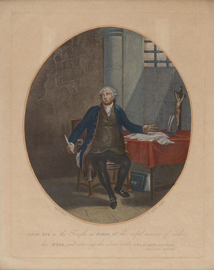 Detail of Louis XVI in the Temple, ca 1797 by Anonymous