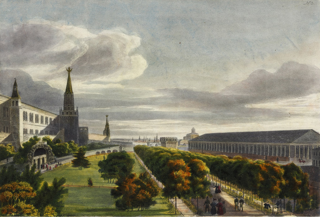 Detail of Moscow Manege and Alexander Garden, 1825 by Anonymous