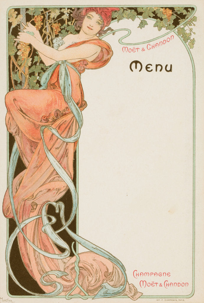 Detail of Champagne Moët & Chandon Menu, 1899 by Anonymous
