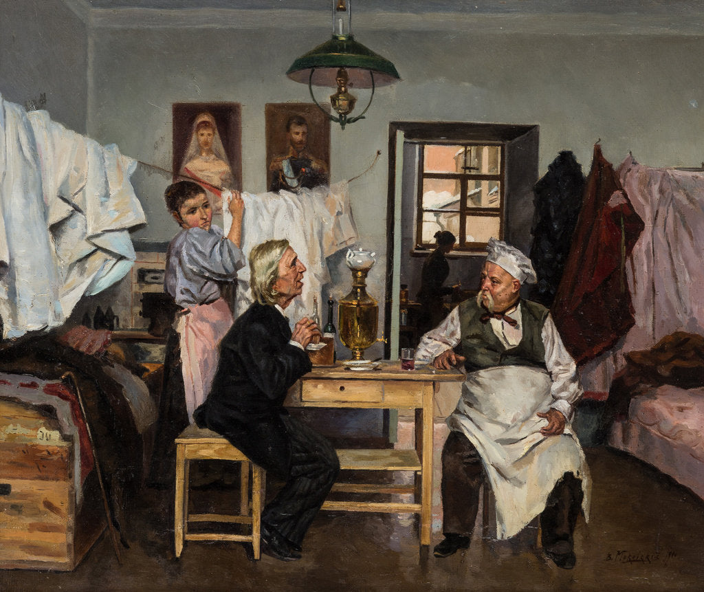 Detail of At the samovar, 1900 by Anonymous