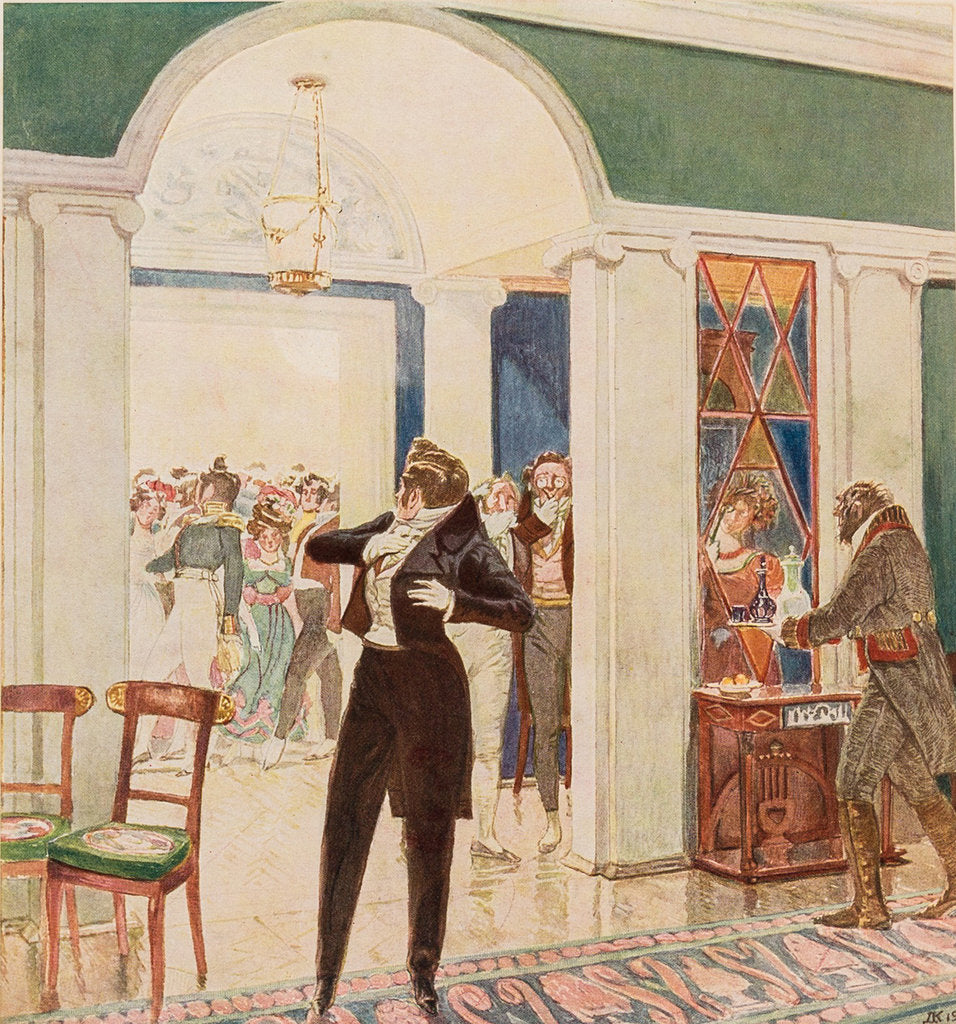 Detail of Illustration to the comedy Woe from Wit by Alexander Griboyedov, 1913 by Anonymous