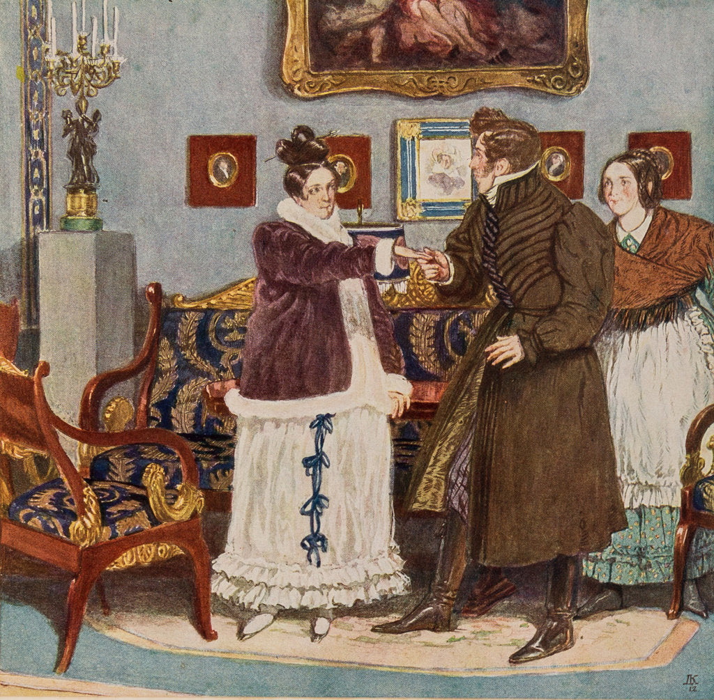 Detail of Illustration to the comedy Woe from Wit by Alexander Griboyedov, 1913 by Anonymous