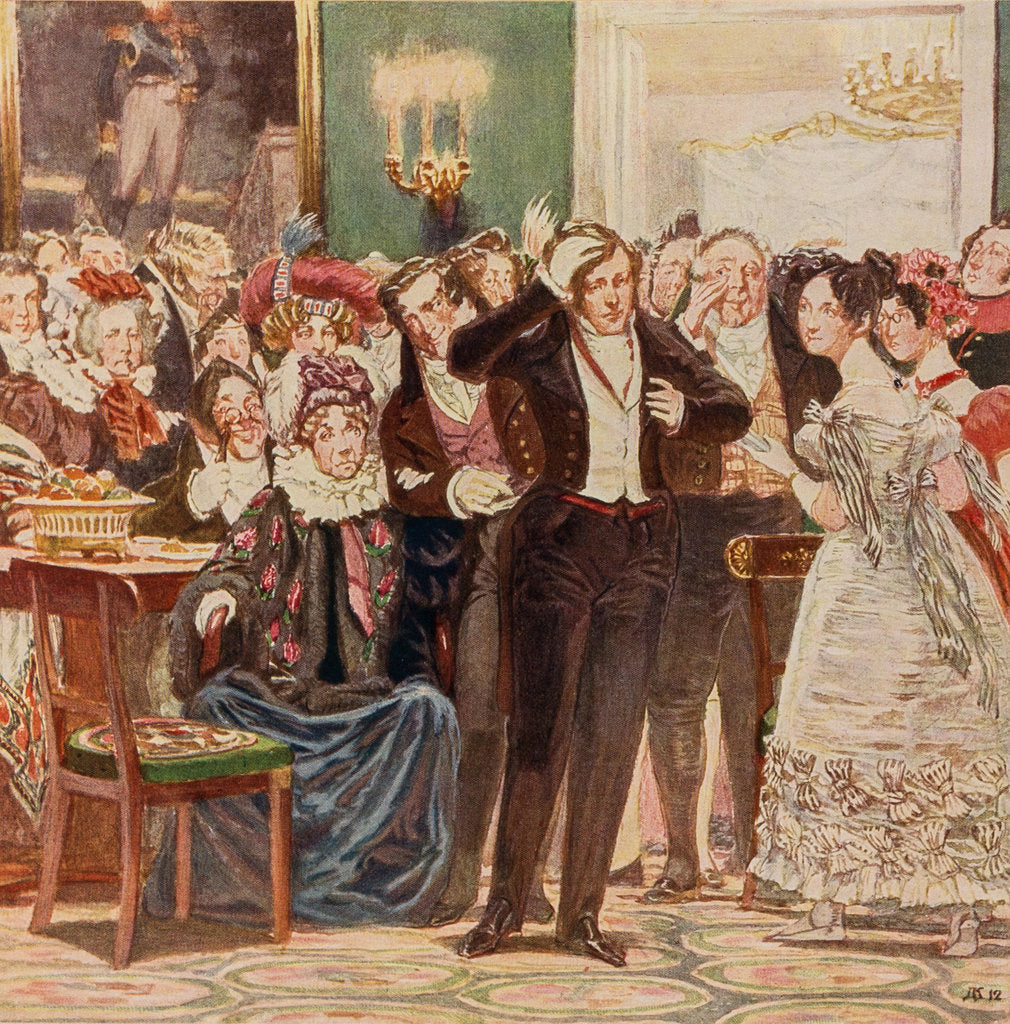 Detail of Illustration to the comedy Woe from Wit by Alexander Griboyedov, 1913 by Anonymous