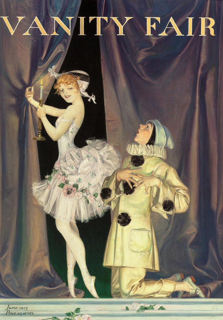 Detail of Pierrot and Columbine. Vanity Fair magazine cover, 1915 by Anonymous