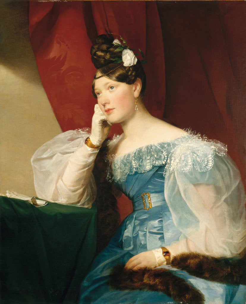 Detail of Portrait of Julie von Woyna, née Freiin von Krieg-Hochfelden, later Benedek, 1832 by Anonymous