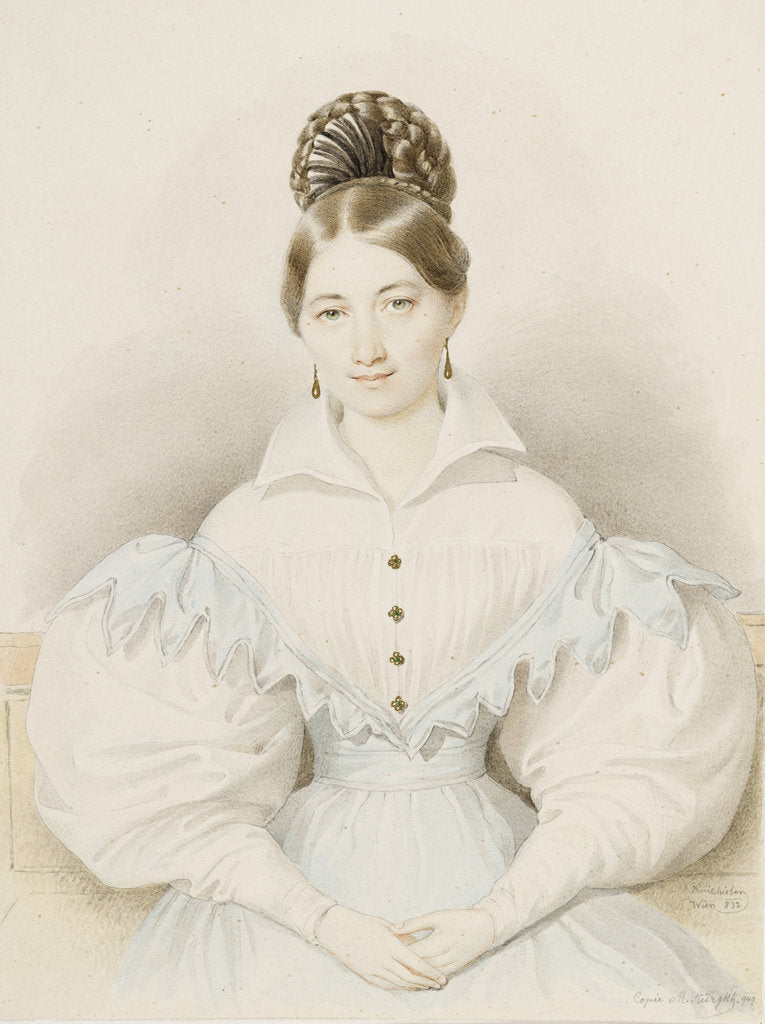 Detail of Portrait of Anna Plochl, Freifrau von Brandhofen (Copy), 1832 by Anonymous