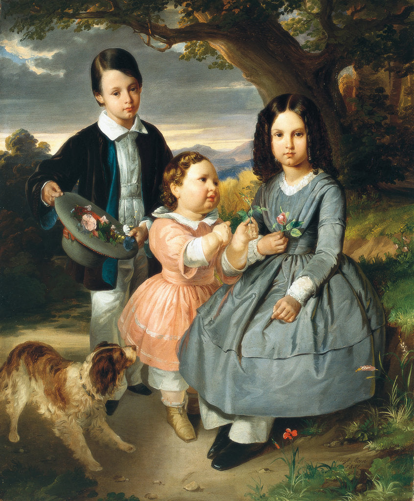Detail of Children group portrait, 1851 by Anonymous