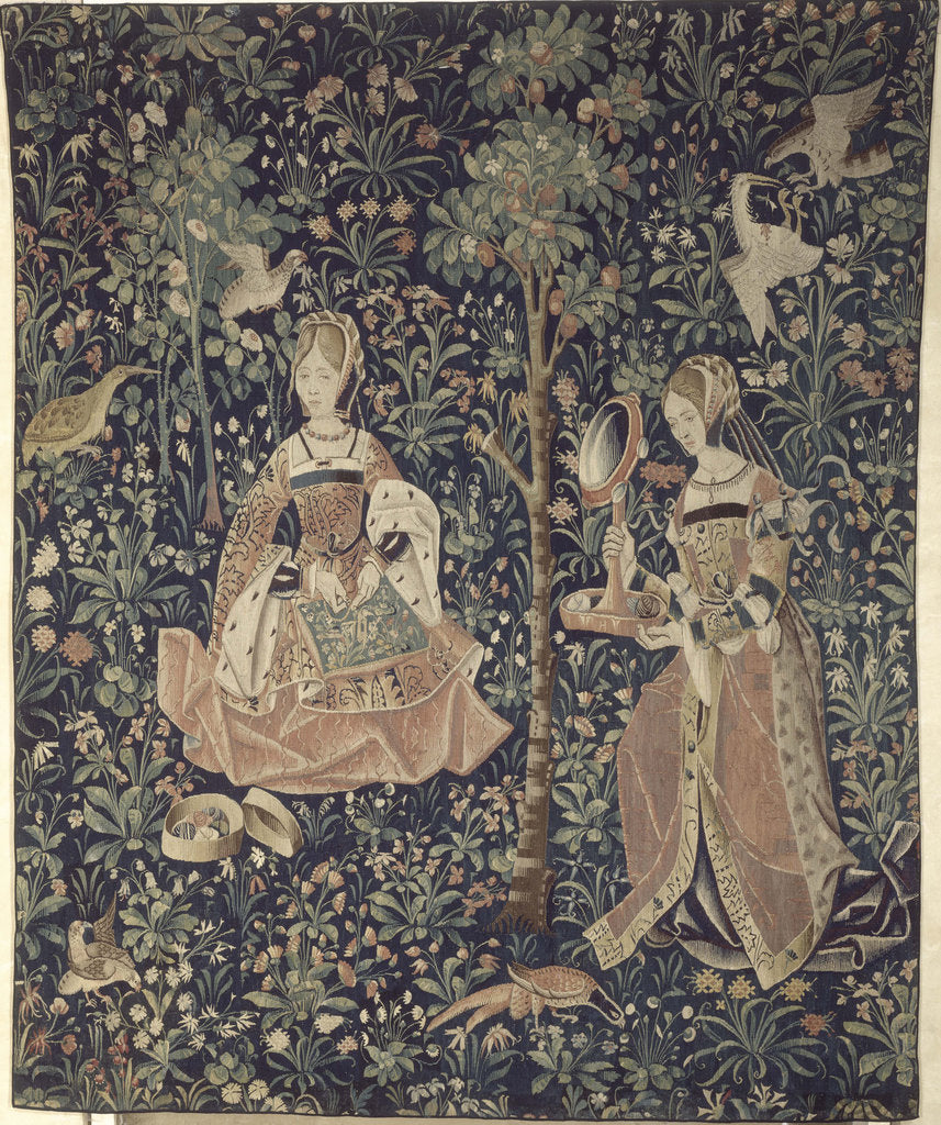 Detail of The Seigniorial Life: Embroidery (La vie seigneuriale: la broderie), Tapisserie, c. 1520 by Anonymous