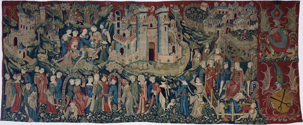 Detail of Courtly Love Games (Spieleteppich), tapestry, ca 1400 by Anonymous