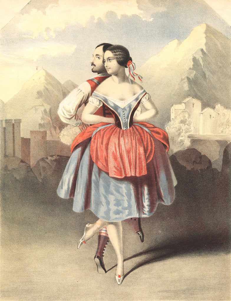 Detail of Fanny Cerrito and Arthur Saint-Léon in La Polka by Cesare Pugni, c. 1843 by Anonymous