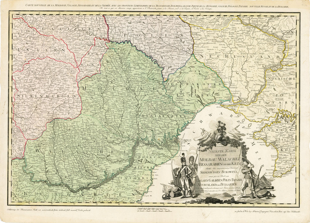 Detail of Map of Europe with the shift of borders in the course of the Russo-Turkish War, c. 1789 by Anonymous