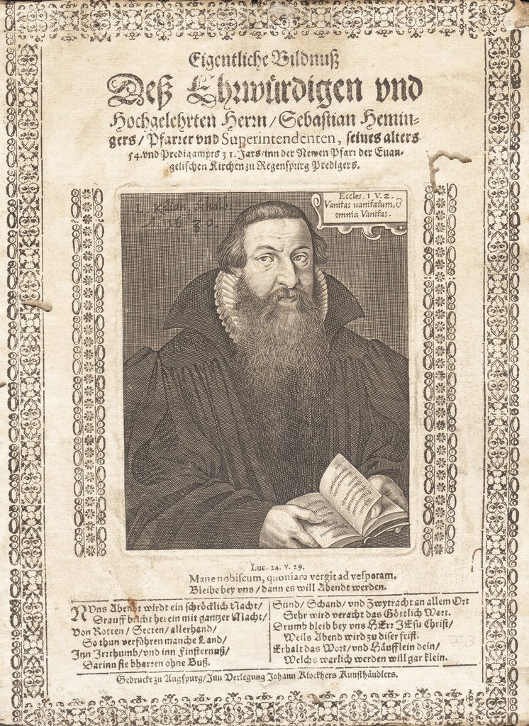 Detail of Portrait of Sebastian Hemminger, 1631 by Anonymous