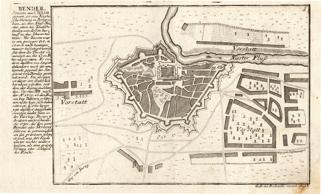Detail of Bender, the Turkish fortress in Bessarabia, ca 1720 by Anonymous
