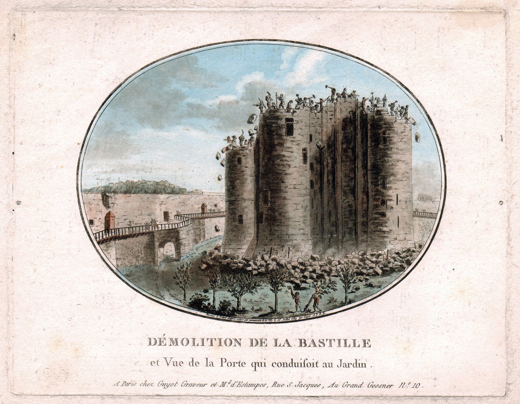 Detail of The Demolition of the Bastille, 1789 by Anonymous