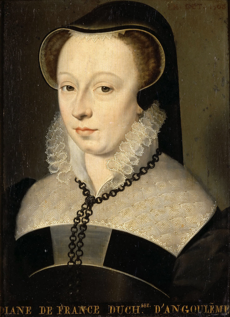 Detail of Diane de France, Duchess of Angoulême, 1568 by Anonymous