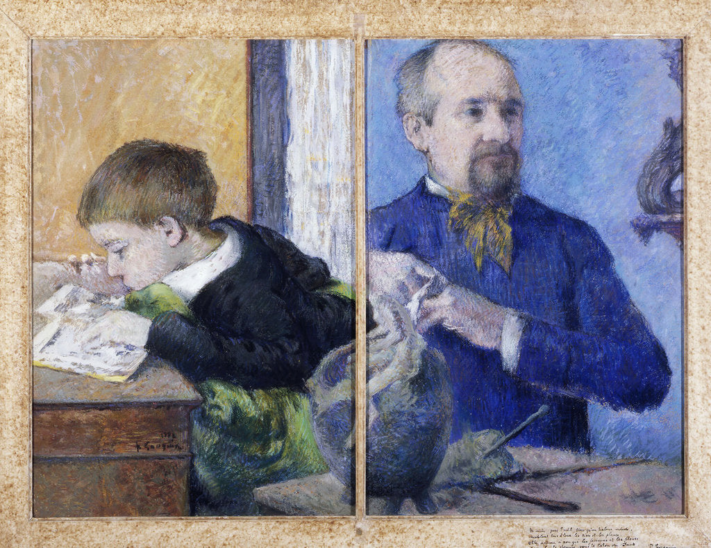 Detail of Portrait of the Sculptor Jean-Paul Aubé with son Emile, 1882 by Anonymous