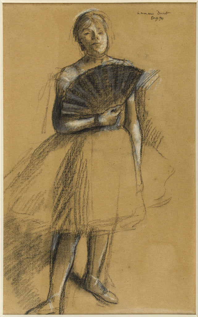 Detail of Girl with a Fan by Anonymous