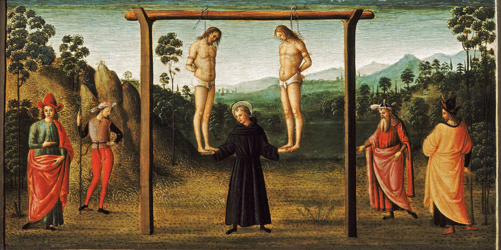 Detail of Il Miracolo degli impiccati (Predella of the Altarpiece of Saint Nicholas of Tolentino), 1500 by Anonymous