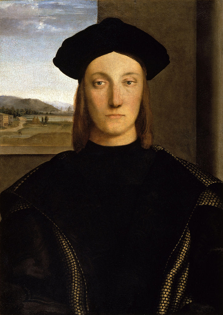 Detail of Portrait of Guidobaldo da Montefeltro, Duke of Urbino, ca 1506 by Anonymous