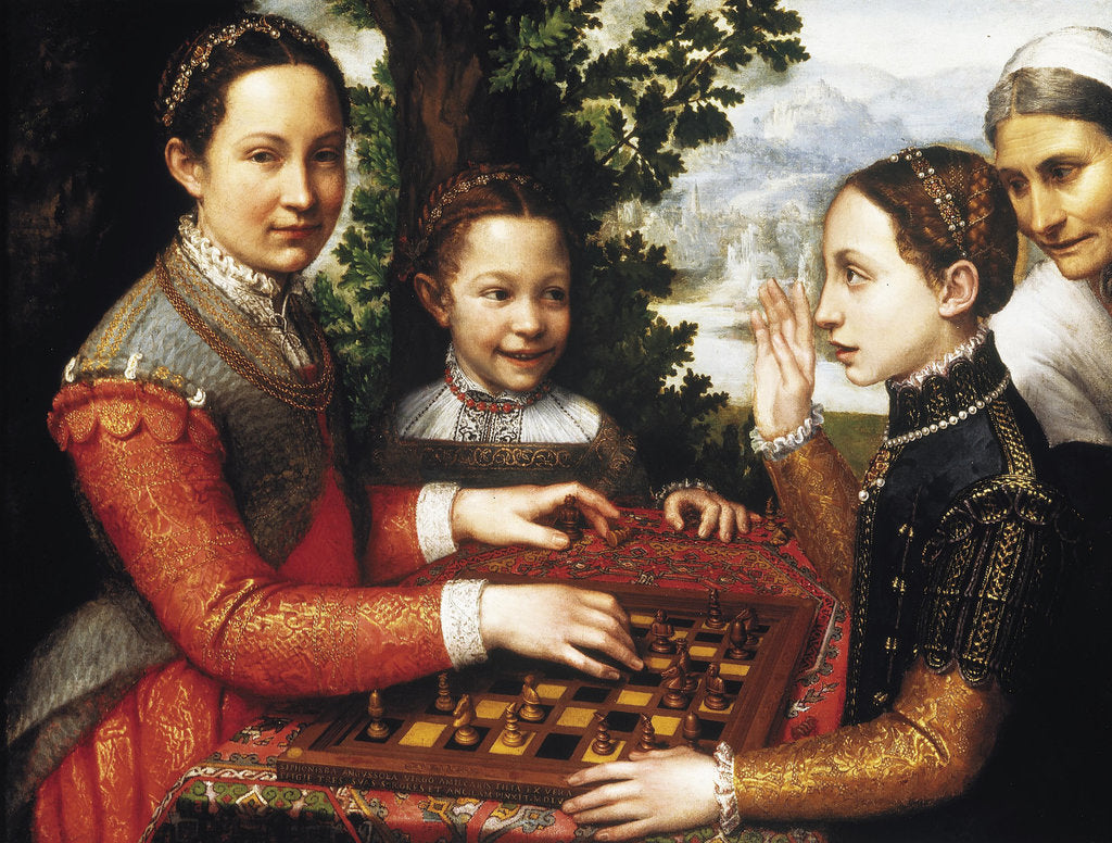 Detail of The Chess Game (Portrait of the artists sisters playing chess), 1555 by Anonymous