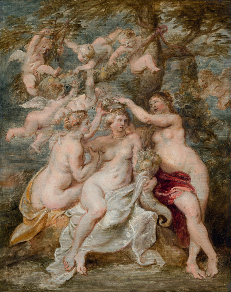 Detail of The nymphs crowning the Goddess of Abundance, ca 1603 by Anonymous