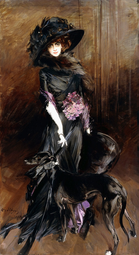 Detail of Marchesa Luisa Casati with a Greyhound, 1908 by Anonymous