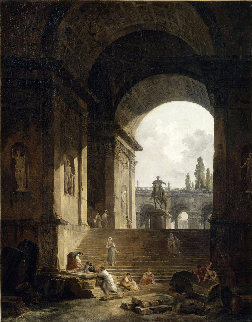 Detail of View of the Capitol With the Equestrian Statue of Marcus Aurelius, 1774 by Anonymous