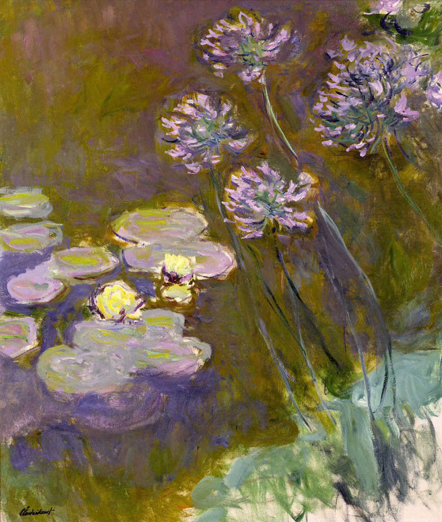 Detail of Water Lilies and Agapanthus, 1914-1917 by Anonymous