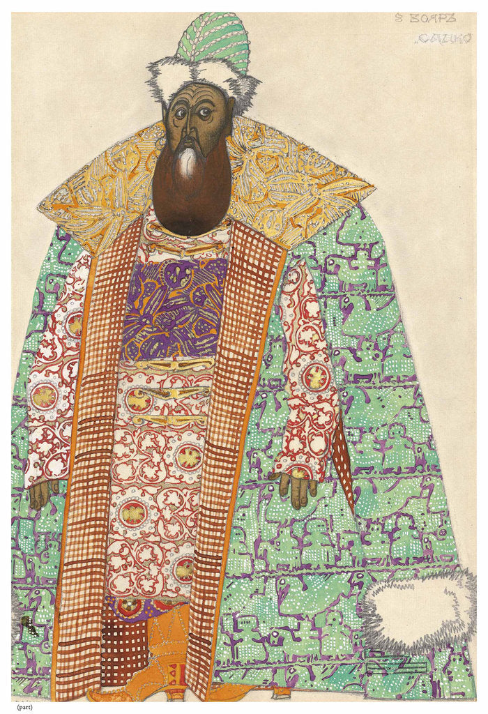Detail of Boyar. Costume design for the opera Sadko by N. Rimsky-Korsakov, 1911 by Anonymous