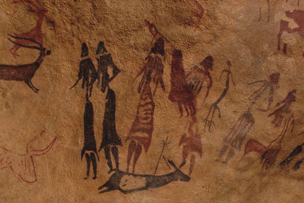 Detail of The dancers of Cogul. Cave painting from the Roca de los Moros (Roca dels Moros) by Anonymous